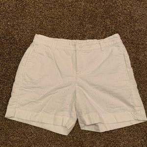 White lace shorts